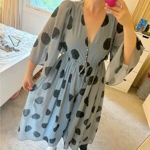 Polka dot wide leg jumpsuit romper cocktail dress